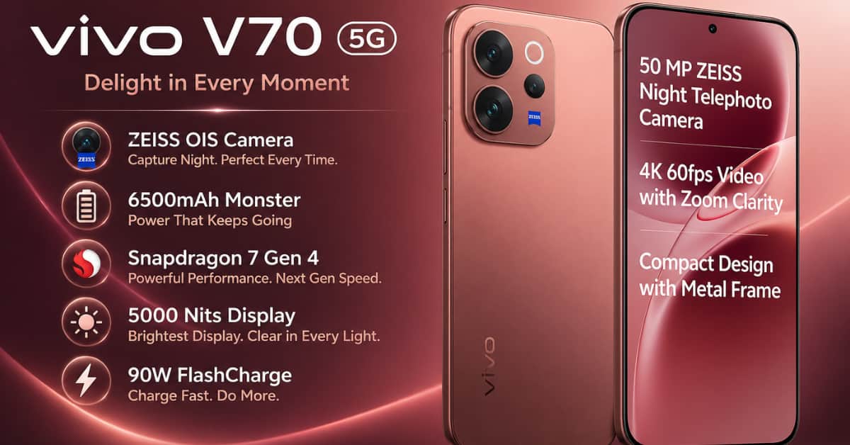 Best Vivo Smartphone Under 50000 Vivo V70 5G Review