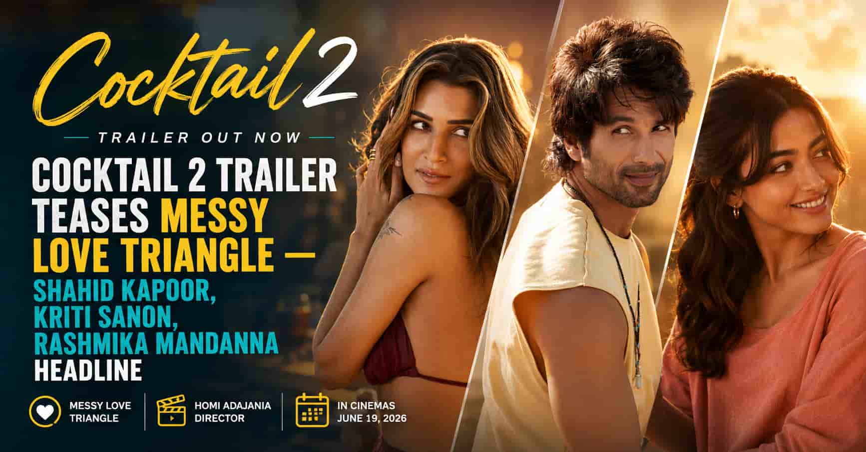 Cocktail 2 Shahid Kapoor Kriti Sanon Rashmika Mandanna