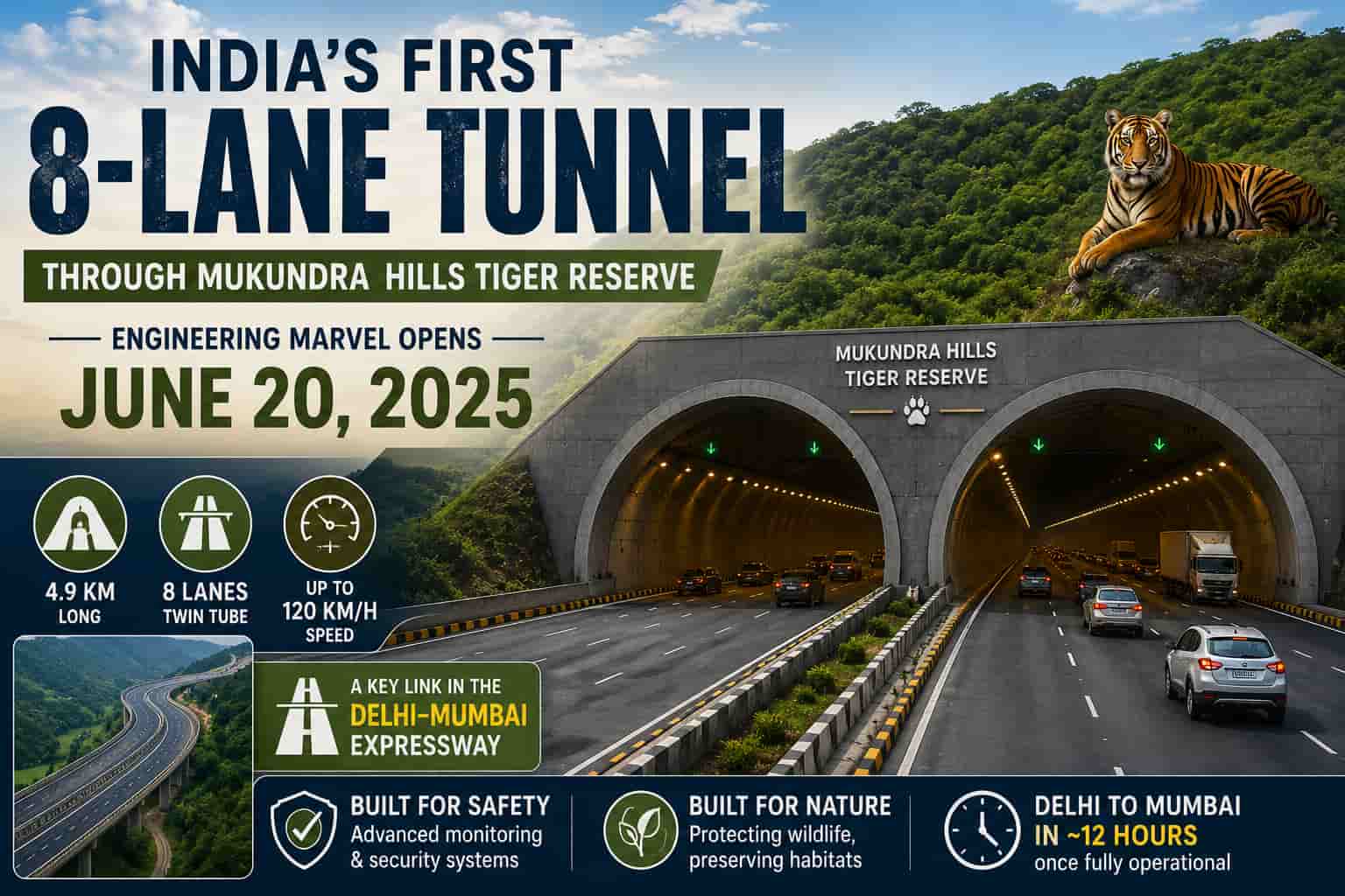 8 Lane Tunnel in India